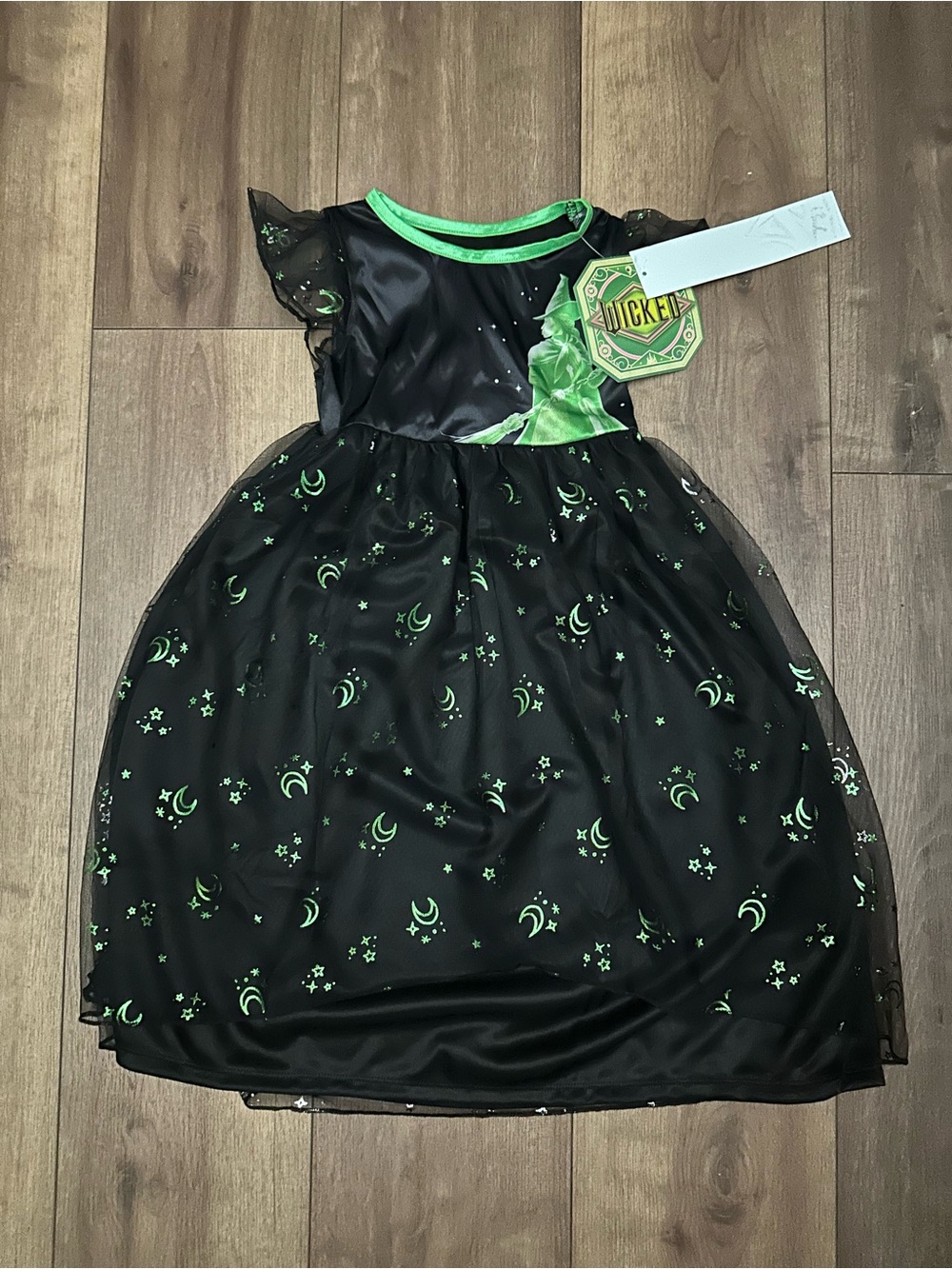 Wicked Girls' Black & Neon Green night gown or dress up.